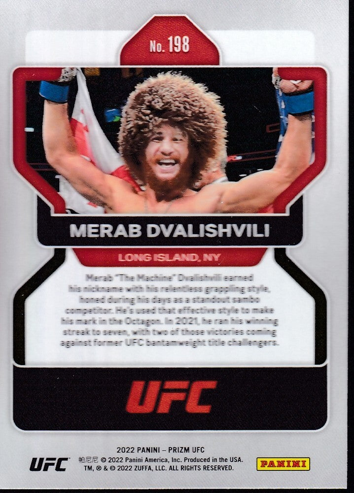 No.198-MERAB DVALISHVILI-2022 PANINI UFC PRIZM TRADING CARD