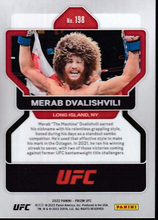 No.198-MERAB DVALISHVILI-2022 PANINI UFC PRIZM TRADING CARD