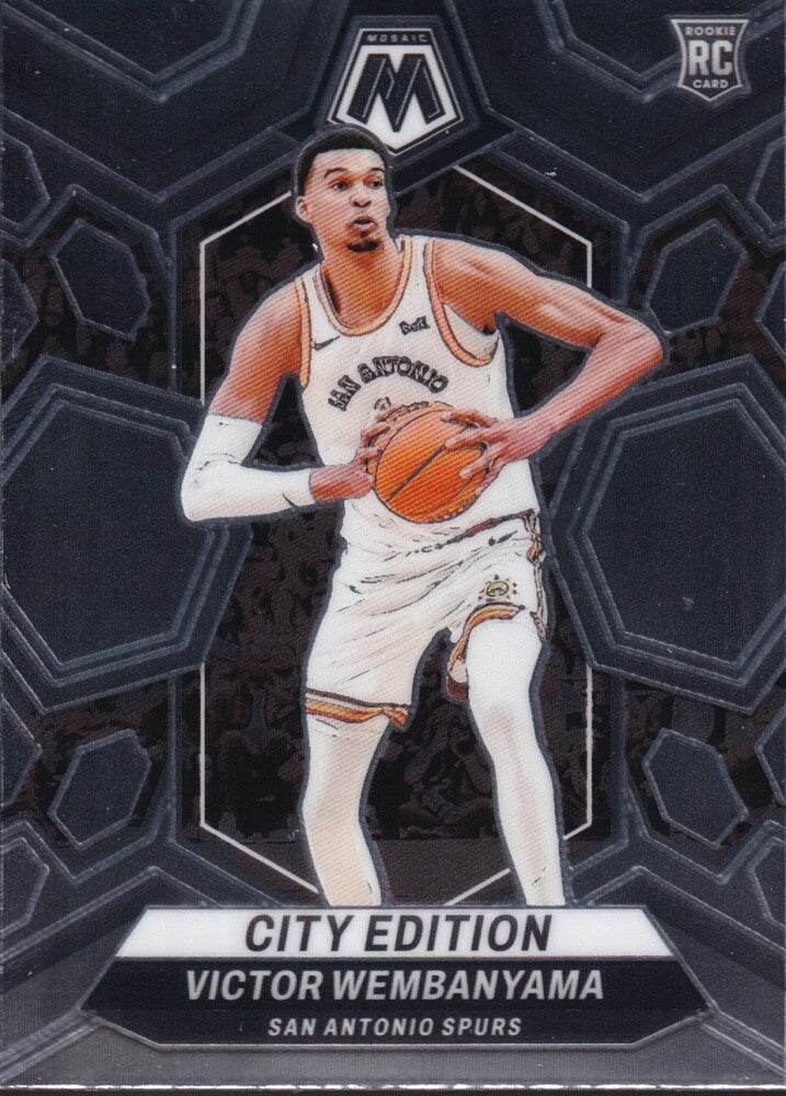 VICTOR WEMBANYAMA-NO.282 (CITY EDITION)-2023-24 PANINI-MOSAIC (RC) ROOKIE CARD