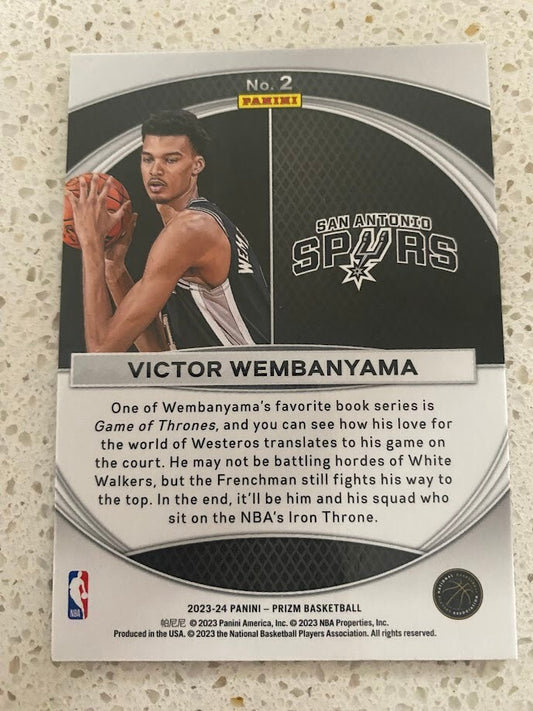 VICTOR WEMBANYAMA-NO.2 (GLOBAL REACH)-2023-24 PANINI PRIZM BASE CARD