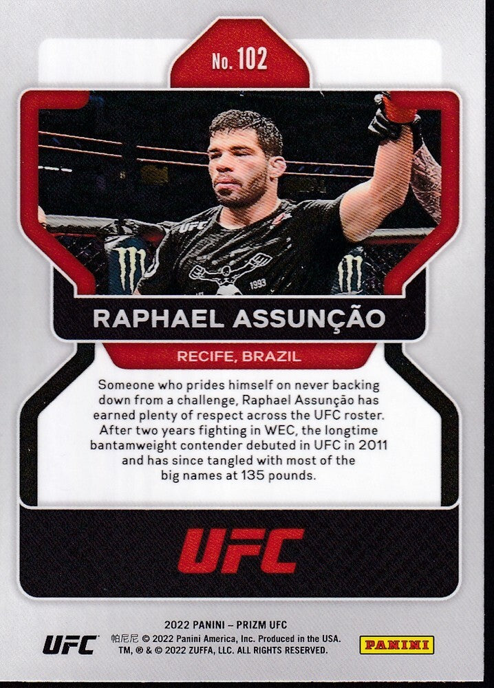 No.102-RAPHAEL ASSUNCAO-2022 PANINI UFC PRIZM TRADING CARD