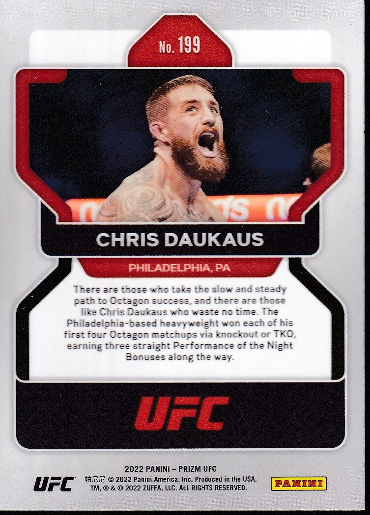 No.199-CHRIS DAUKAUS-2022 PANINI UFC PRIZM TRADING CARD