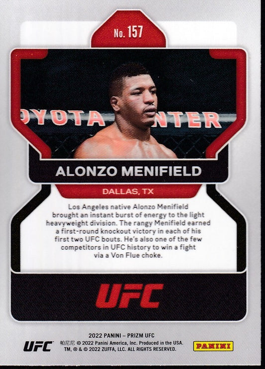 No.157-ALONZO MENIFIELD (RC)-2022 PANINI UFC PRIZM TRADING CARD