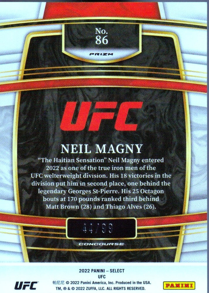 NEIL MAGNY-NO.86 (RED PRIZM-CONCOURSE-44/99) 2022 PANINI SELECT UFC CARD