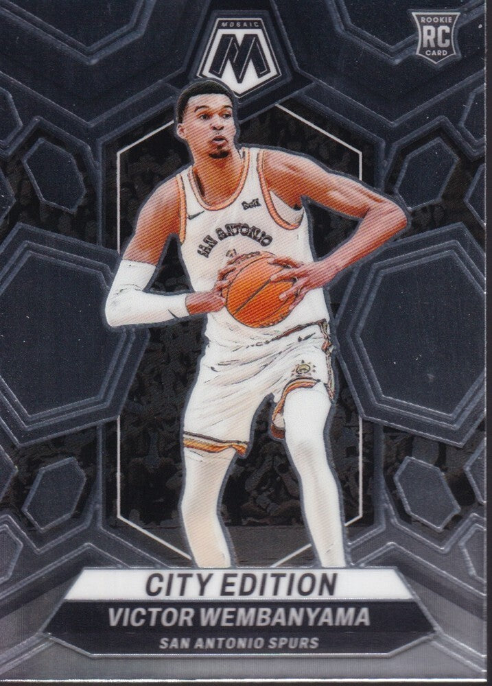VICTOR WEMBANYAMA-NO.282 (CITY EDITION)-2023-24 PANINI-MOSAIC (RC) ROOKIE CARD