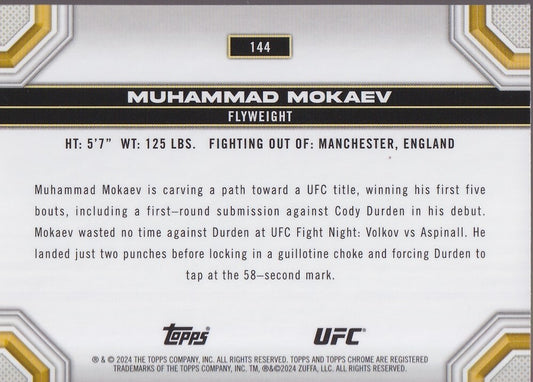 MUHAMMAD MOKAEV-NO.144-SEPIA REFRACTOR CARD-2024 TOPPS CHROME UFC