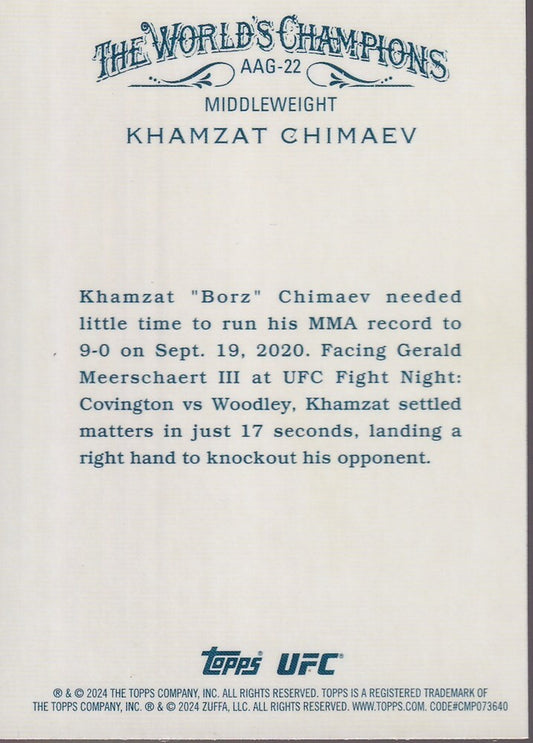 KHAMZAT CHIMAEV-NO.AAG-22-ALLEN & GINTER INSERT CARD-2024 TOPPS CHROME UFC
