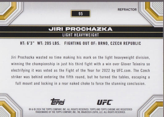 JIRI PROCHAZKA-NO.95-CHROME REFRACTOR CARD-2024 TOPPS CHROME UFC