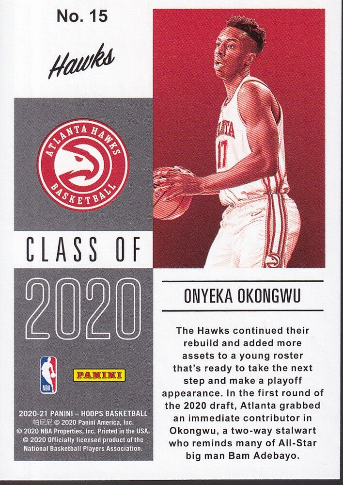 ONYEKA OKONGWU-NO.15 CLASS OF 2020 NBA HOOPS 2020 TRADING CARD