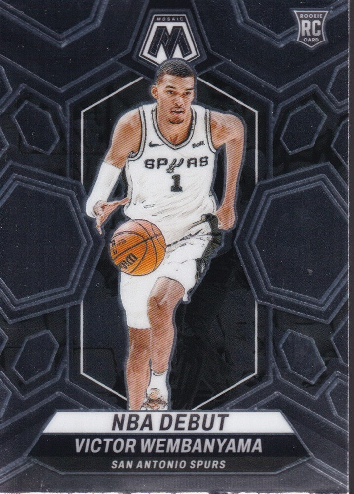 VICTOR WEMBANYAMA-NO.257 (NBA DEBUT)-2023-24 PANINI-MOSAIC (RC) ROOKIE CARD