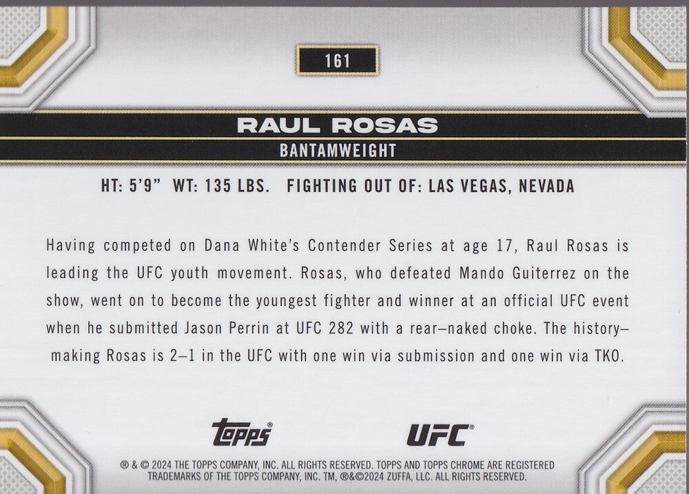 RAUL ROSAS-NO.161-SEPIA REFRACTOR CARD-2024 TOPPS CHROME UFC