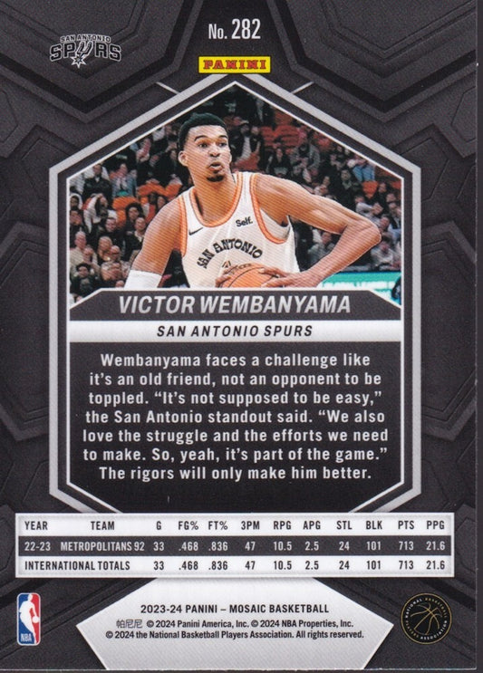 VICTOR WEMBANYAMA-NO.282 (CITY EDITION)-2023-24 PANINI-MOSAIC (RC) ROOKIE CARD