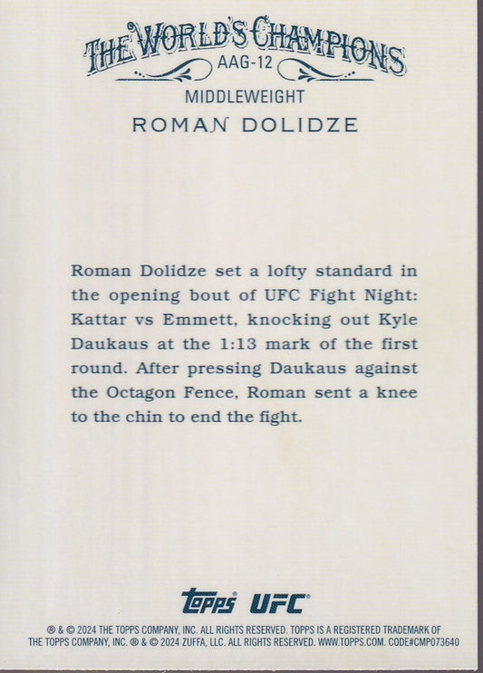 ROMAN DOLIDZE-NO.AAG-12-ALLEN & GINTER INSERT CARD-2024 TOPPS CHROME UFC