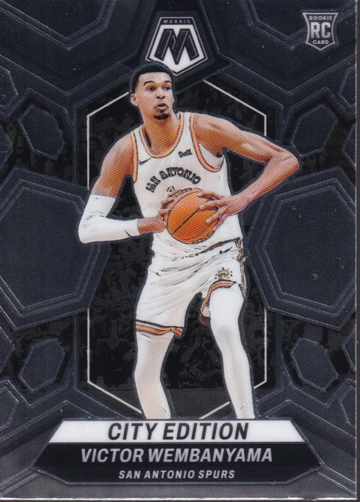 VICTOR WEMBANYAMA-NO.282 (CITY EDITION)-2023-24 PANINI-MOSAIC (RC) ROOKIE CARD