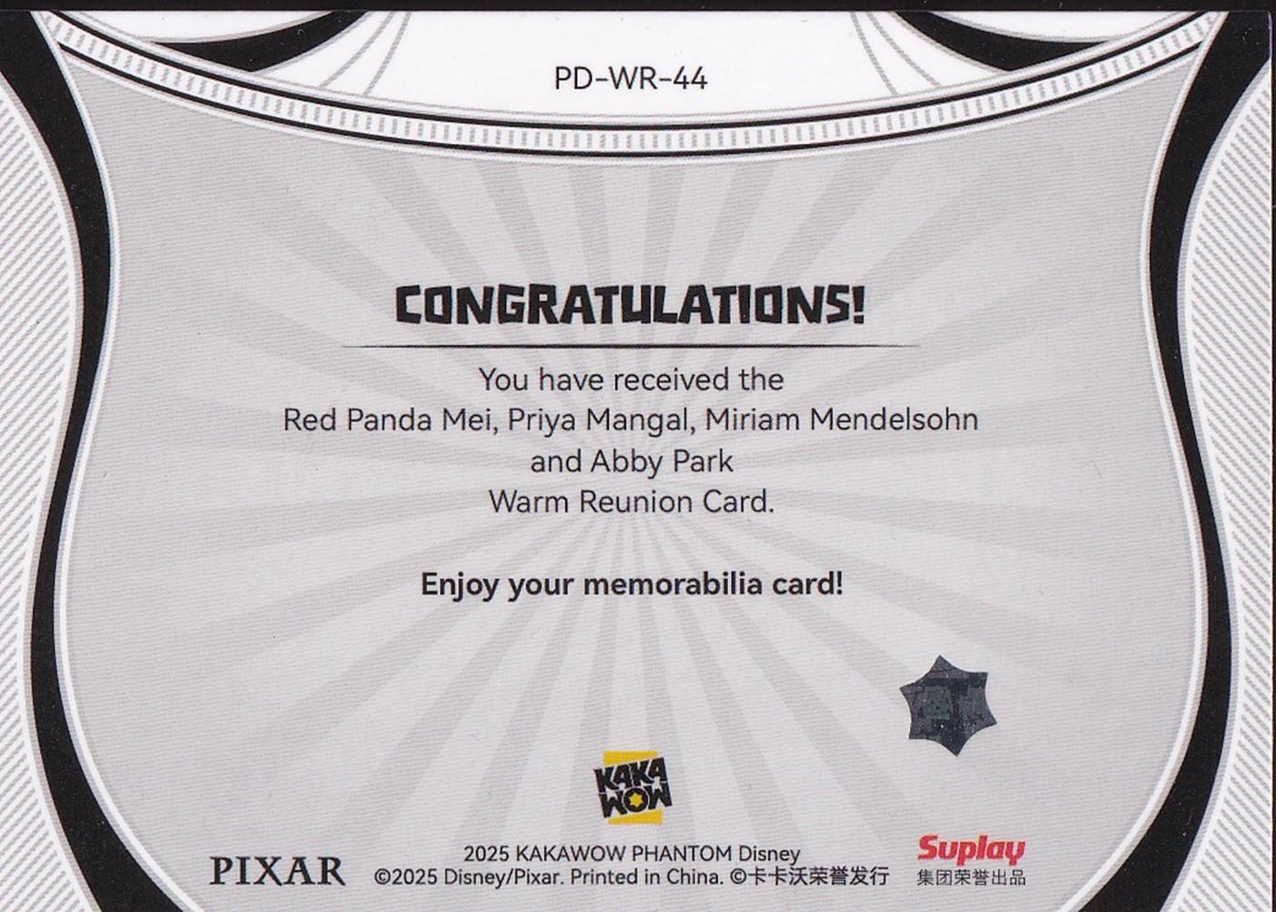 2025 Phantom Warm Reunion #PD-WR-44 Red Panda Mei & Abby Park & Priya & Miriam