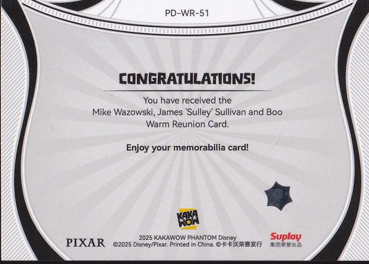 2025 Phantom Warm Reunion #PD-WR-51 Mike Wazowski, James 'Sulley' Sullivan & Boo