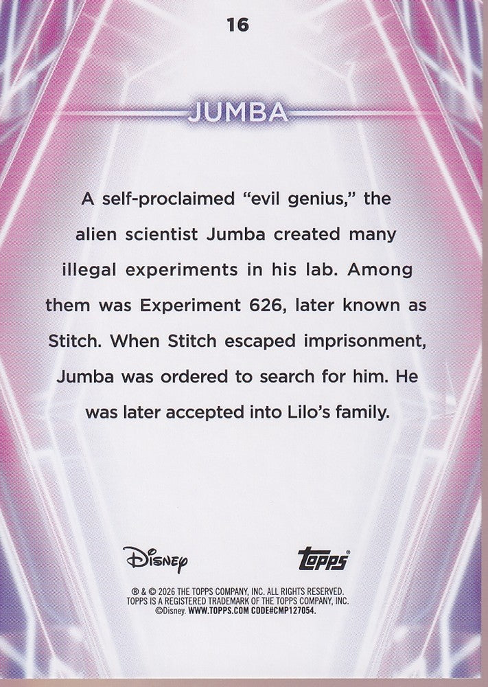 2026 Topps Disney Neon Rainbow Foil #16 Jumba