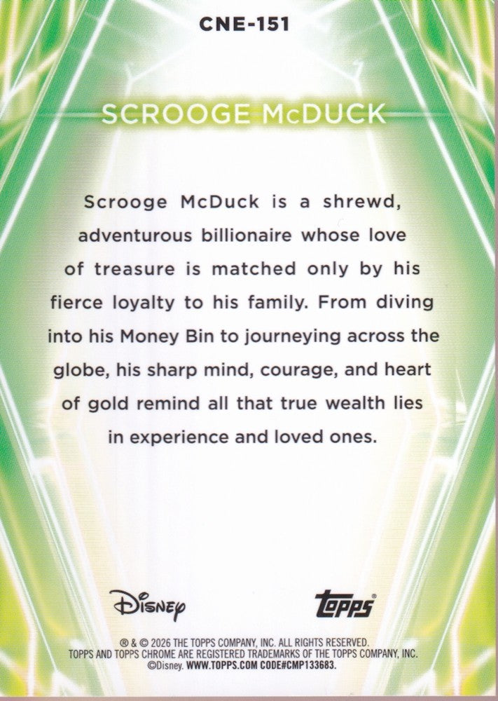 2026 Topps Disney Neon Chrome Neon-Etch #CNE-151 Scrooge McDuck