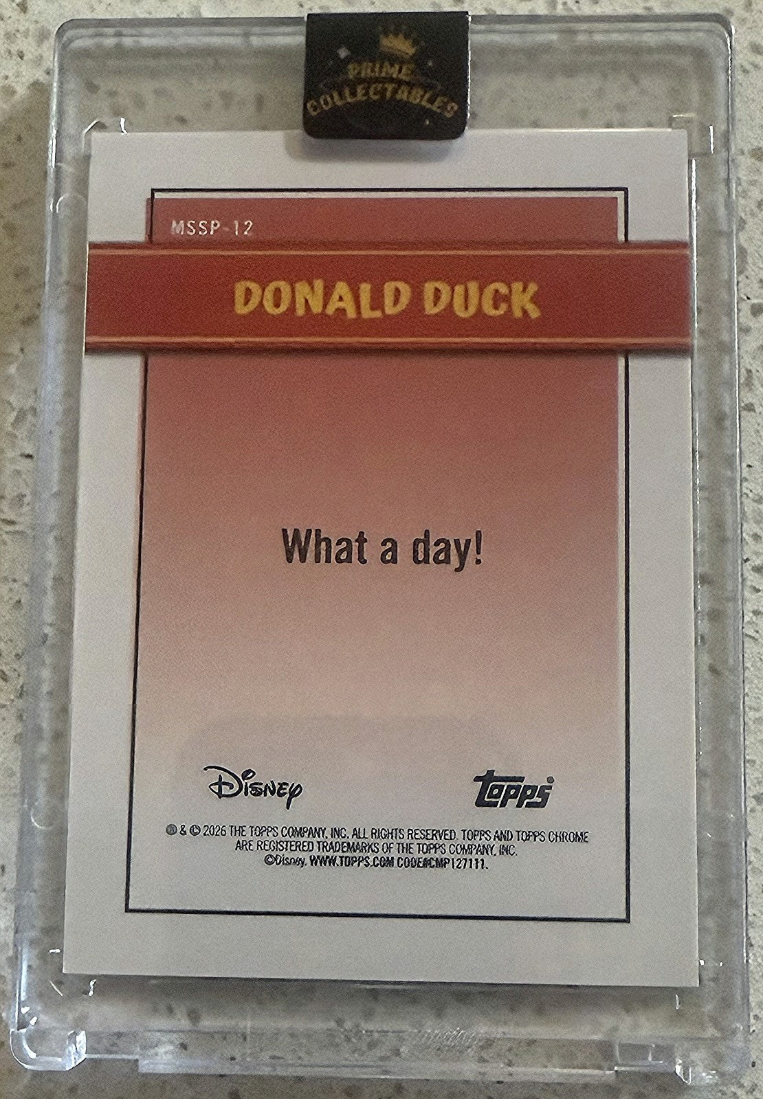 2026 Topps Disney Neon Mickey Shorts Short Prints #MSSP-12 Donald Duck