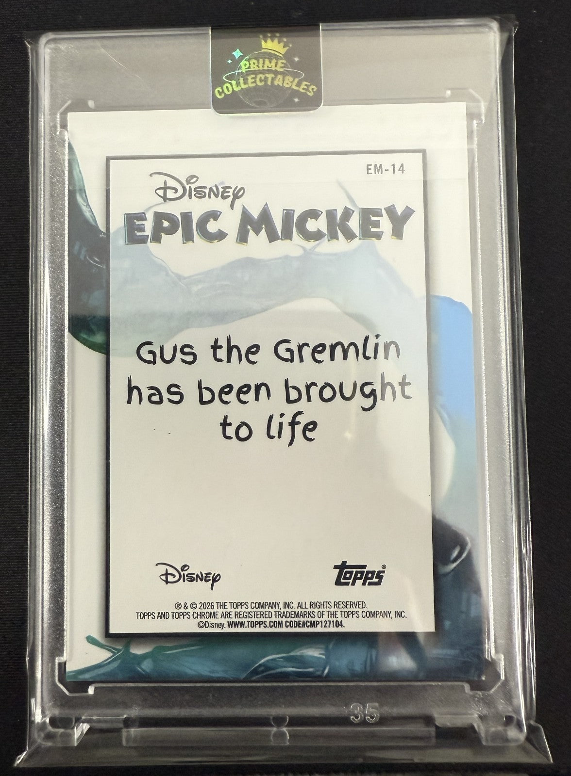 2026 Topps Disney Neon Epic Mickey Orange #EM-14 Gus the Gremlin (02/25)