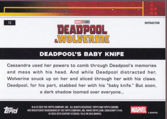 2025 Topps Chrome Deadpool Refractors #72 Deadpool's Baby Knife