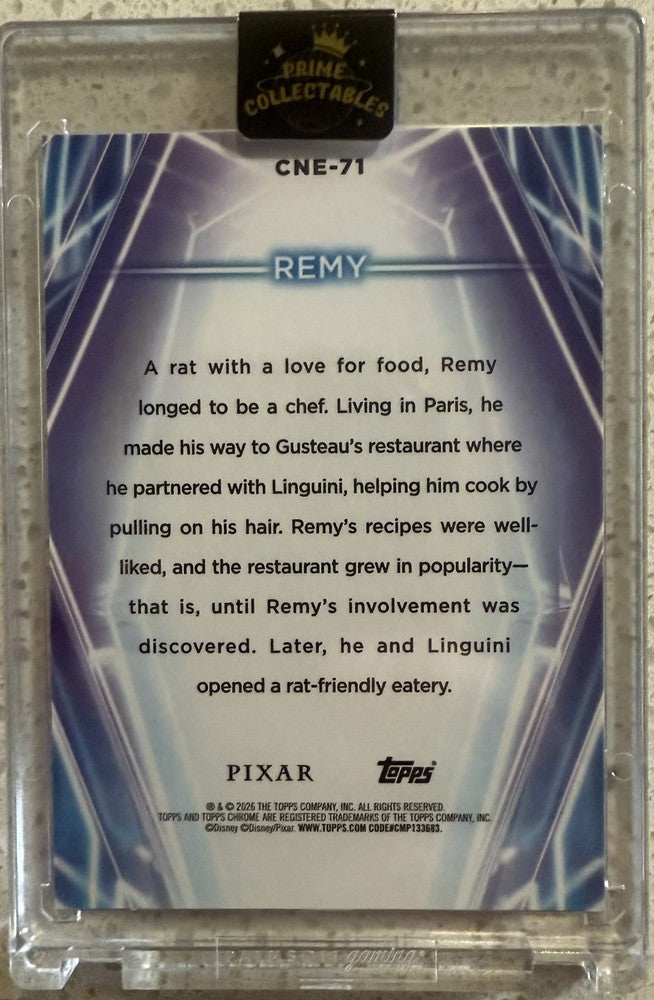 2026 Topps Disney Neon Chrome Neon-Etch Orange Wave #CNE-71 Remy (12/25)