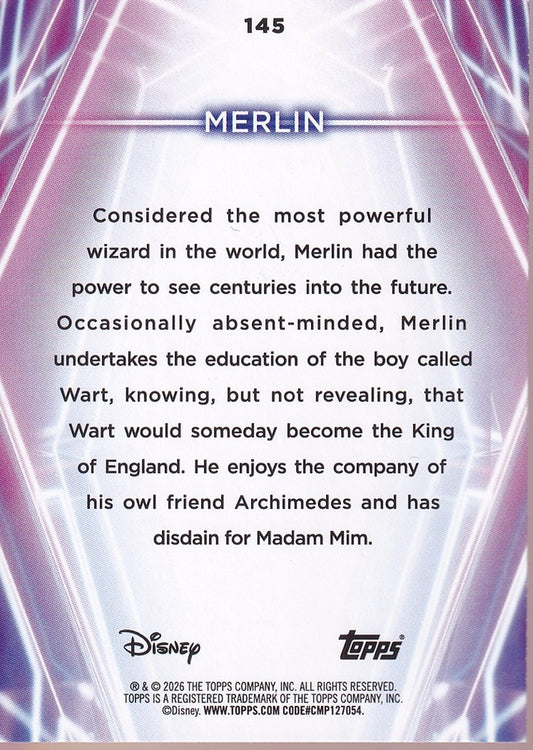 2026 Topps Disney Neon Rainbow Foil #145 Merlin