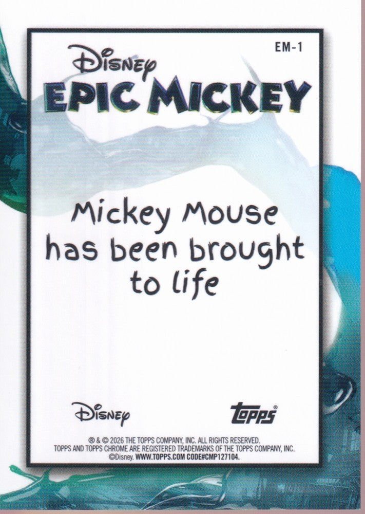 2026 Topps Disney Neon Epic Mickey #EM-1 Mickey Mouse