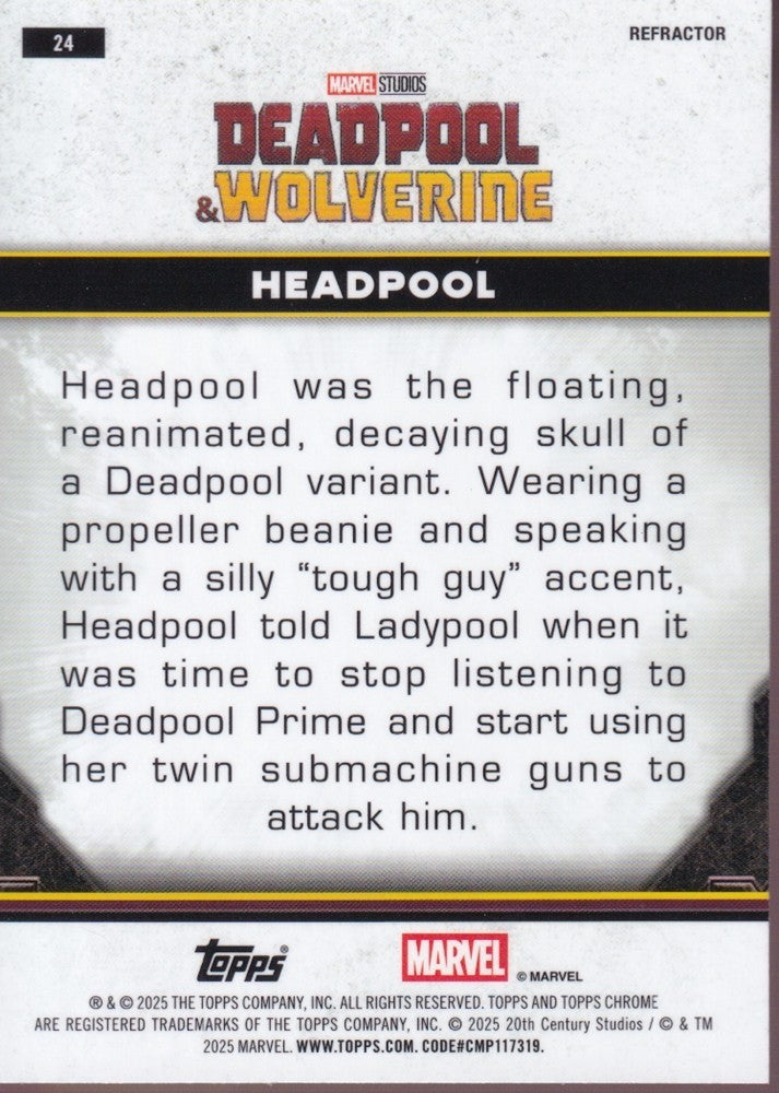 2025 Topps Chrome Deadpool Refractors #24 Headpool