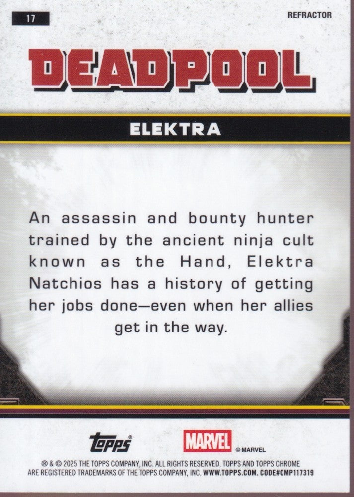 2025 Topps Chrome Deadpool Refractors #17 Elektra