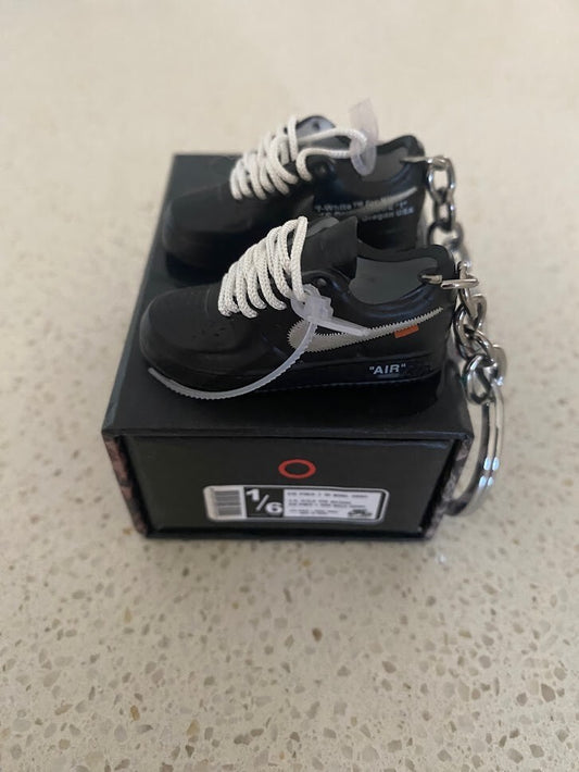 NIKE AF1 LOW-(OFF WHITE BLK)-1/6 SCALE 3D SNEAKERS KEYCHAIN SET WITH BOX