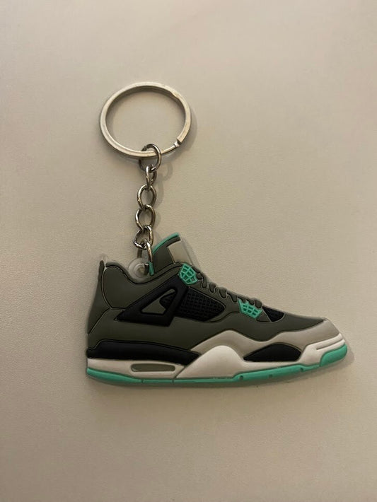 AIR JORDAN 4 RETRO-(GREEN GLOW)-2D SNEAKER KEYCHAIN
