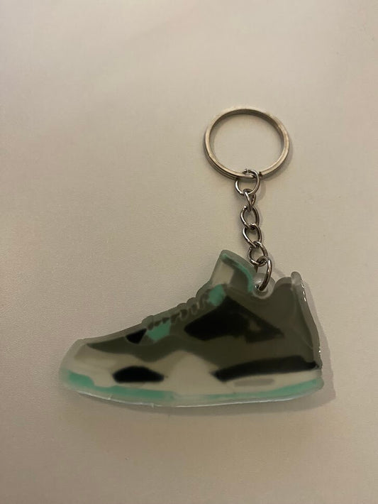 AIR JORDAN 4 RETRO-(GREEN GLOW)-2D SNEAKER KEYCHAIN