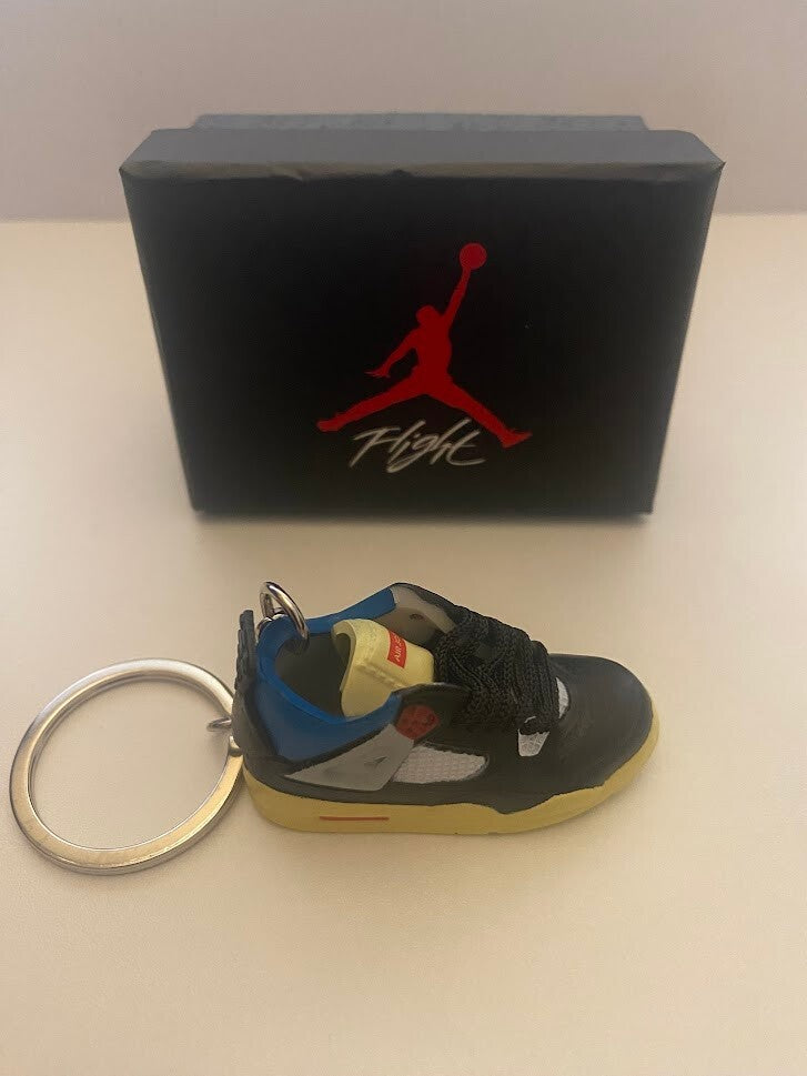 AIR JORDAN 4 RETRO-(UNION OFF NOIR)-1/6 SCALE 3D SNEAKER KEYCHAIN WITH BOX