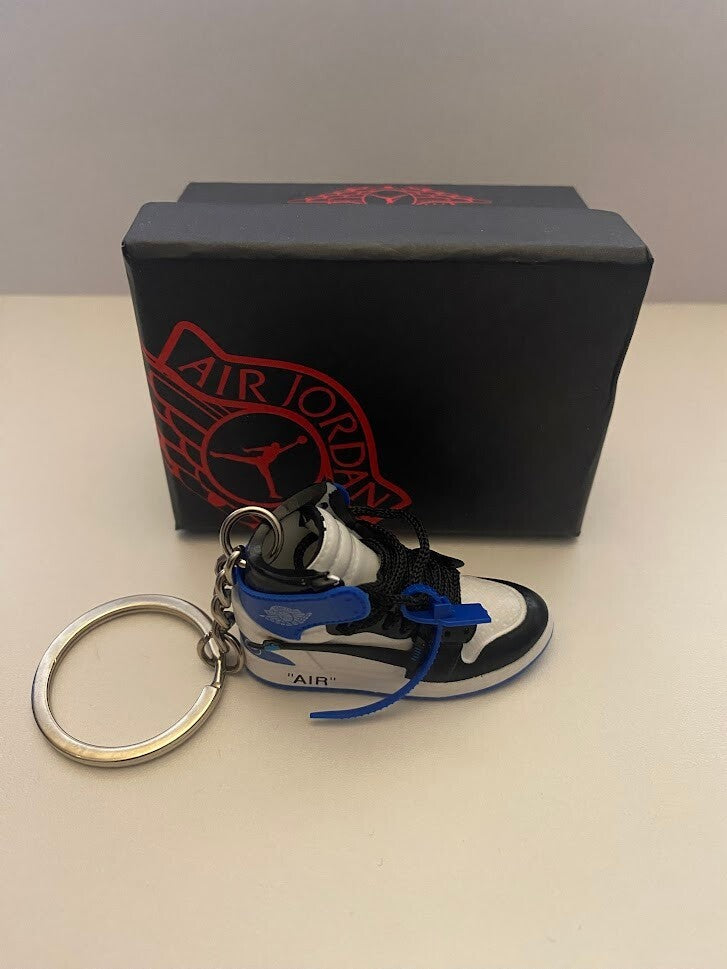 JORDAN 1 RETRO HIGH OFF-WHITE-(FRAGMENT)-3D SNEAKER KEYCHAIN WITH BOX
