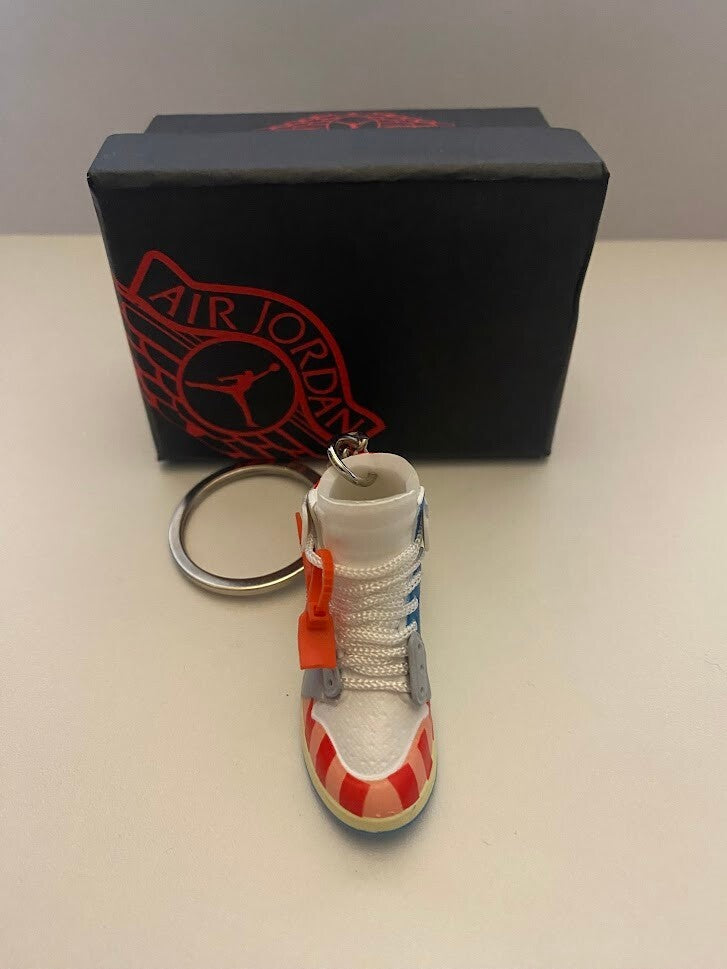 JORDAN 1 RETRO HIGH OFF-WHITE-(PARRA X)-3D SNEAKER KEYCHAIN WITH BOX