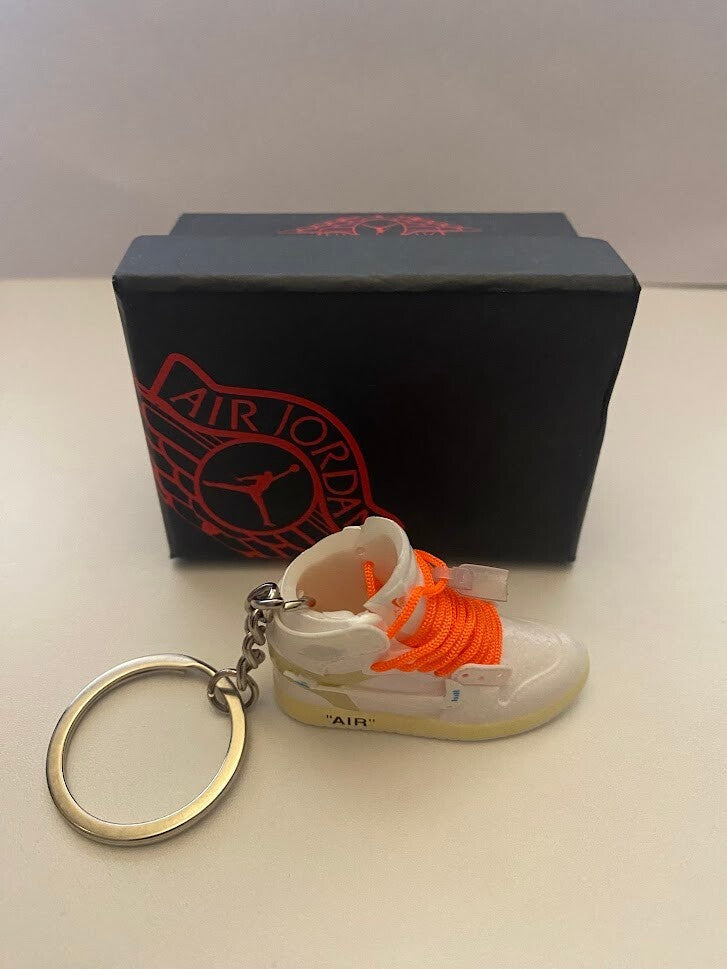 JORDAN 1 RETRO HIGH OFF-WHITE-(WHITE)-3D SNEAKER KEYCHAIN WITH BOX