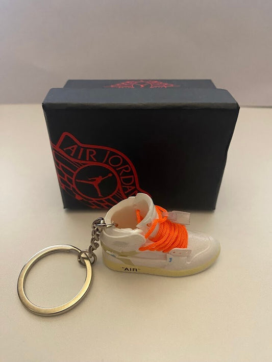JORDAN 1 RETRO HIGH OFF-WHITE-(WHITE)-3D SNEAKER KEYCHAIN WITH BOX