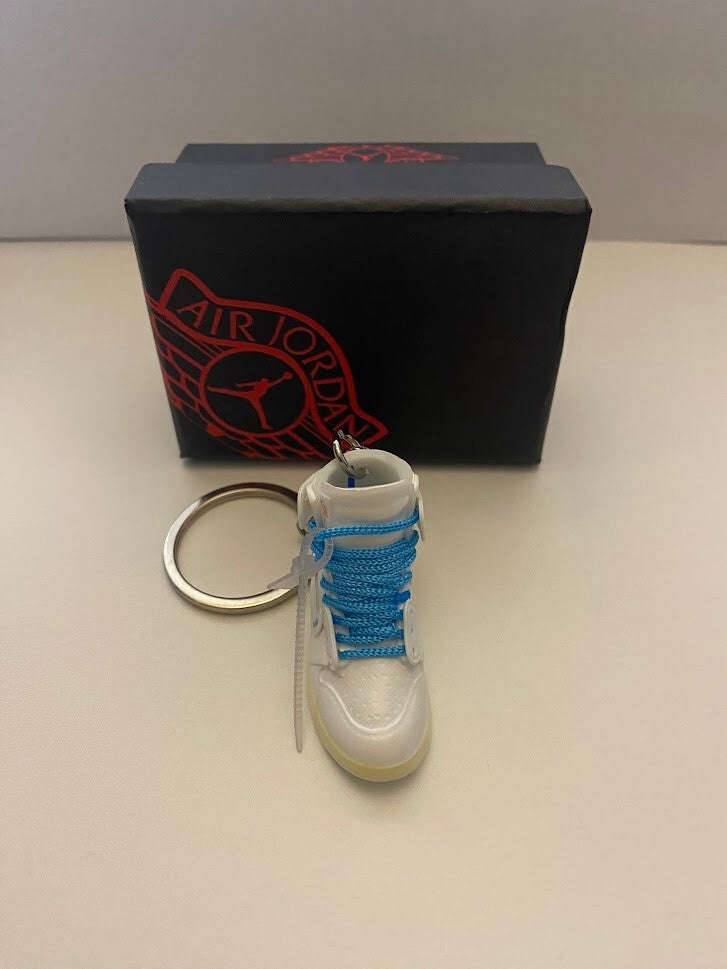 JORDAN 1 RETRO HIGH OFF-WHITE-(WHITE)-3D SNEAKER KEYCHAIN WITH BOX