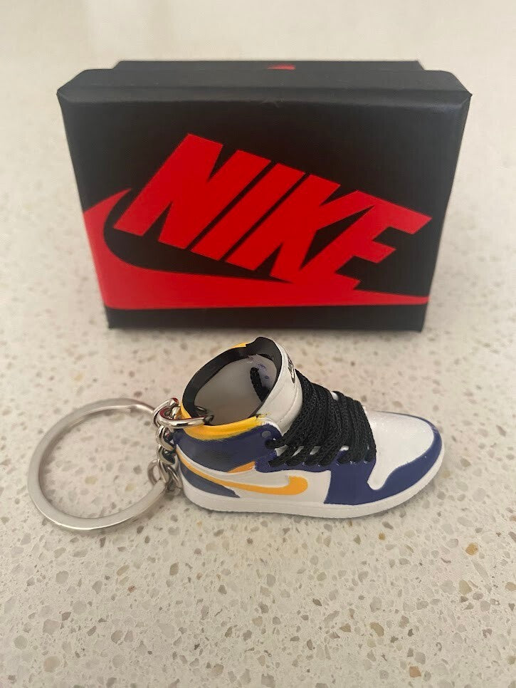 NIKE AIR JORDAN 1 MID-(LAKERS)-3D SNEAKER KEYCHAIN WITH BOX