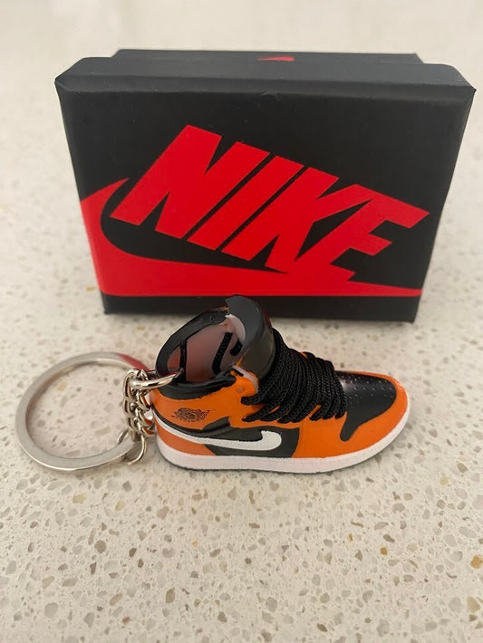 NIKE AIR JORDAN 1 MID-(BLACK CONE)-3D SNEAKER KEYCHAIN WITH BOX
