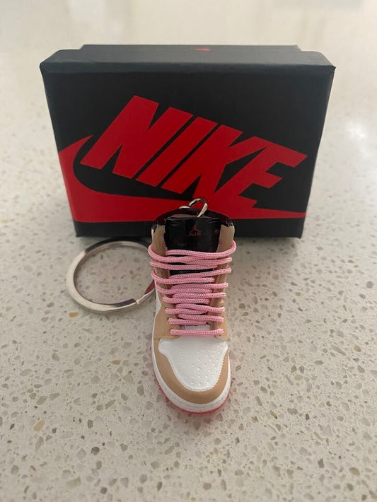 NIKE AIR JORDAN 1 MID-(CRIMSON TINT)-3D SNEAKER KEYCHAIN WITH BOX