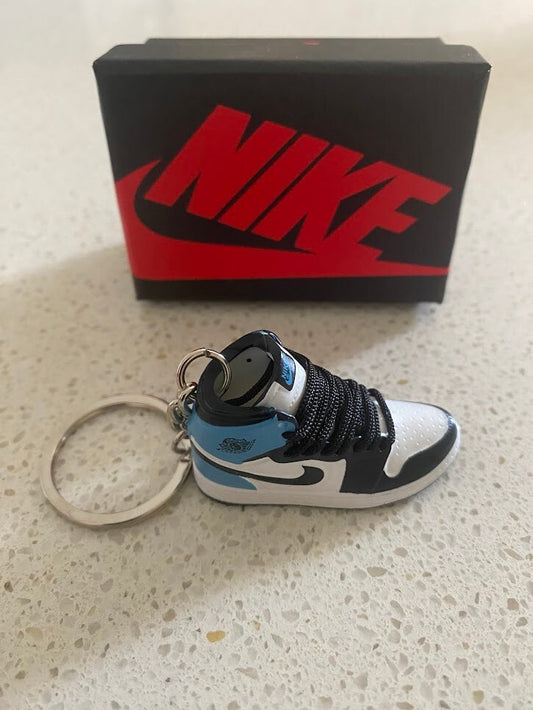 NIKE AIR JORDAN 1 RETRO HIGH-(OBSIDIAN UNC)-3D SNEAKER KEYCHAIN WITH BOX