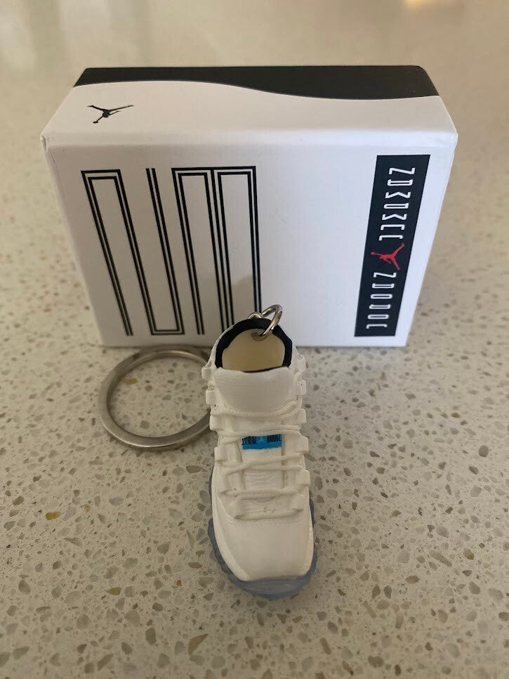 AIR JORDAN 11 RETRO-(LEGEND BLUE)-1/6 SCALE 3D SNEAKER KEYCHAIN WITH BOX