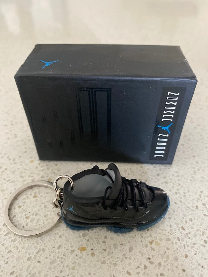 AIR JORDAN 11 RETRO-(GAMMA BLUE)-1/6 SCALE 3D SNEAKER KEYCHAIN WITH BOX