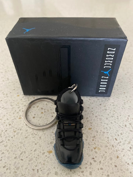 AIR JORDAN 11 RETRO-(GAMMA BLUE)-1/6 SCALE 3D SNEAKER KEYCHAIN WITH BOX