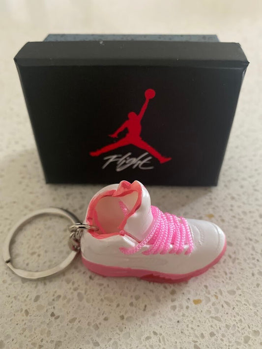 AIR JORDAN 5 RETRO-(WNBA PINKSICLE SAFETY ORANGE)-3D SNEAKER KEYCHAIN WITH BOX