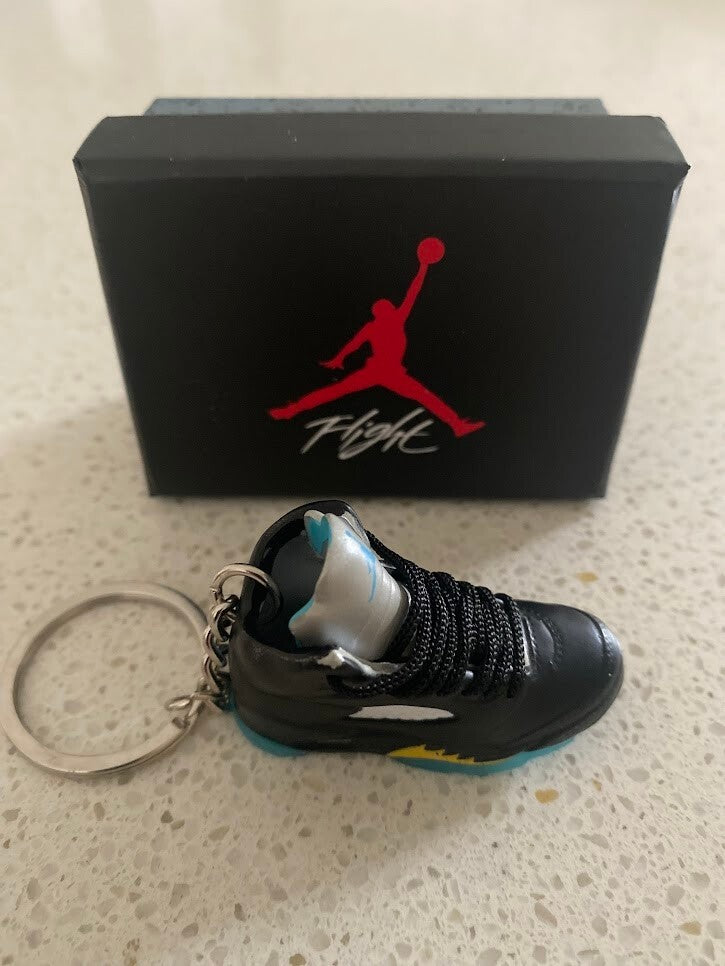 AIR JORDAN 5 RETRO-(AQUA)-1/6 SCALE 3D SNEAKER KEYCHAIN WITH BOX