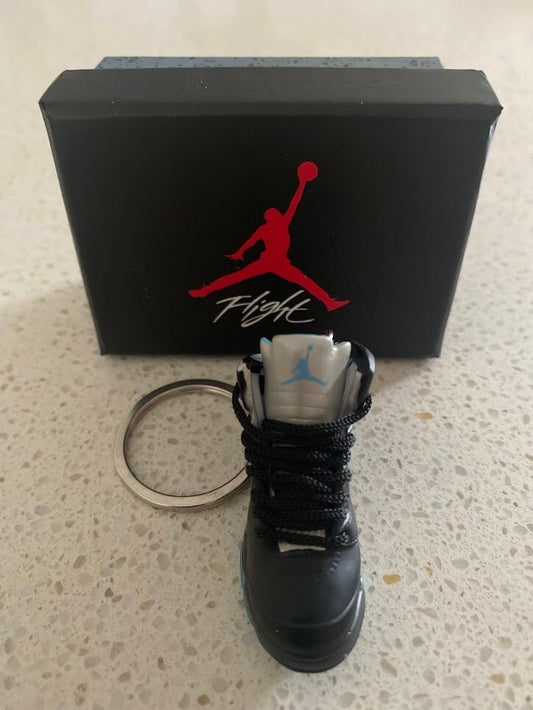 AIR JORDAN 5 RETRO-(AQUA)-1/6 SCALE 3D SNEAKER KEYCHAIN WITH BOX