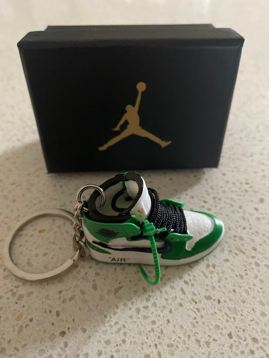 JORDAN 1 RETRO HIGH OFF-WHITE-(OREGON DUCKS)-3D SNEAKER KEYCHAIN WITH BOX